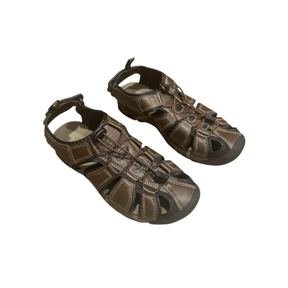 Khombu Hal Fisherman Brown Men's Athletic Hiking Sandals Sz‎ 8 Adjustable Straps